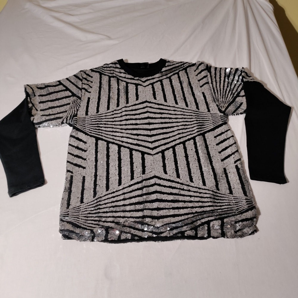 Alexandra Collection Sequin Dance Pageant Top Shirt Sz Small - Imperfect